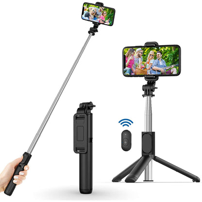 Selfie Stick Bluetooth Techsuit Q01, Universal, Black