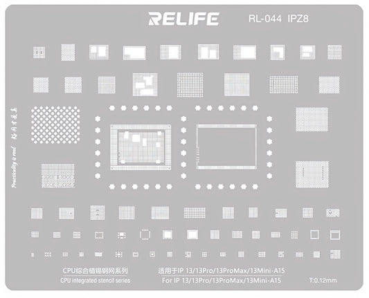 Relife RL-044 IPZ8 BGA Stencil for Apple iPhone 13 / 13 Pro / 13 Pro Max / 13 mini, CPU