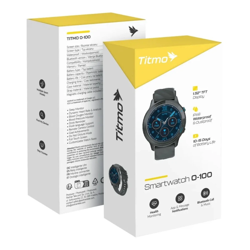 Smartwatch Titmo O-100 Call, Black