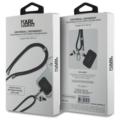 Karl Lagerfeld Ikonik Karl Phone Lanyard, Black