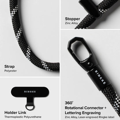 Ringke Link Flow P-Type Phone Lanyard, Silver