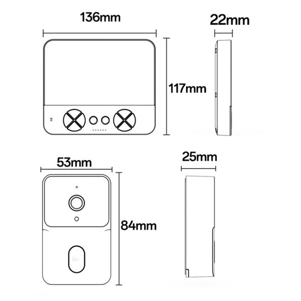 Yesido KM27 Doorbell, Wi-Fi, 2K, White