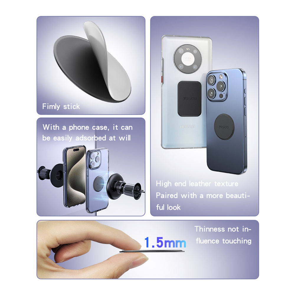 Yesido C207 2in1 Metallic Sticker, Black