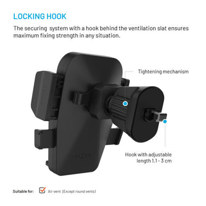 Fixed Iconiq Lock Universal Car Holder, Black