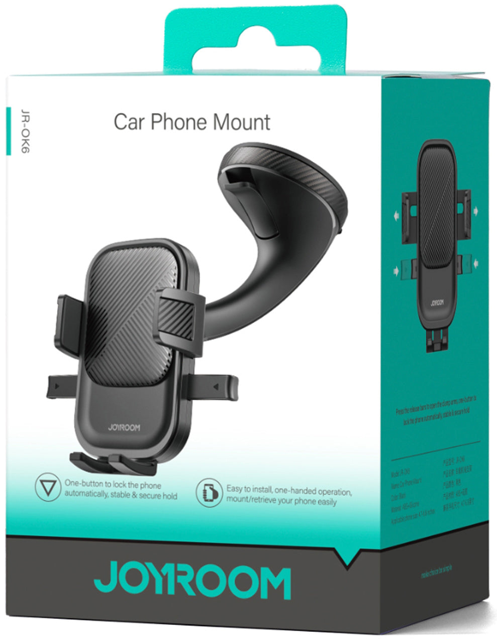 Joyroom JR-OK6 Dash Car Holder, 4.7inch - 6.8inch, Black