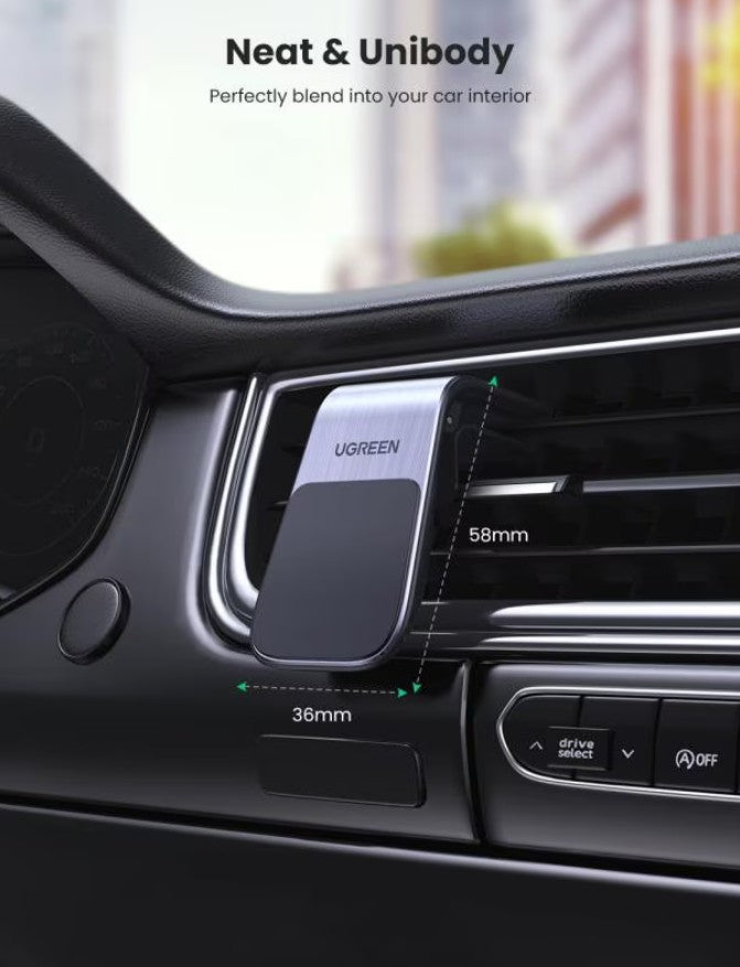 UGREEN Waterfall Magnetic Car Holder, Universal, Black