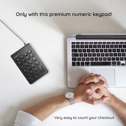 HAVIT KB223 Wired USB Numeric Keyboard, 1.5m, Black