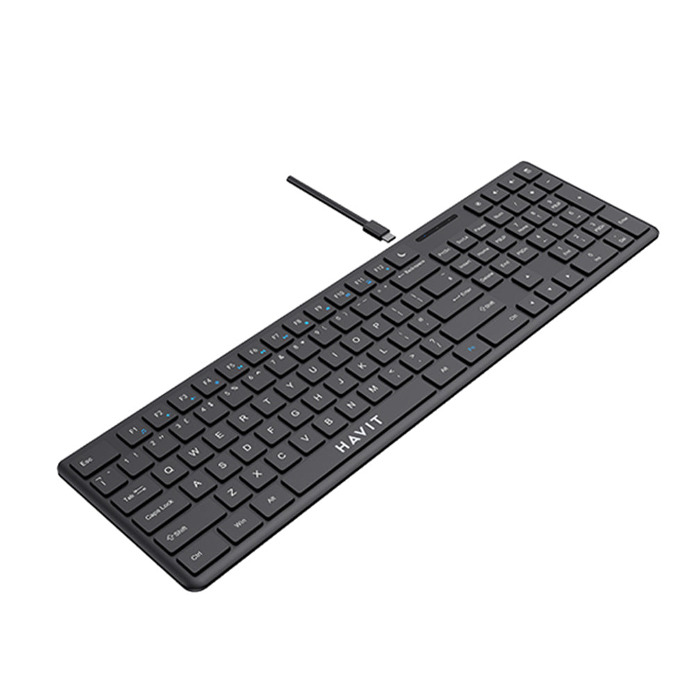 HAVIT KB252 Wired USB Keyboard, USB-C, 1.5m, Black