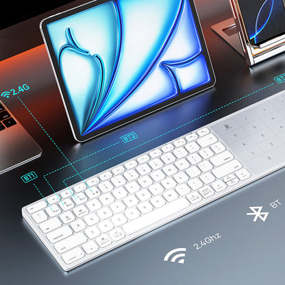 DUX DUCIS LK Wireless Keyboard, BT / Wi-Fi, White