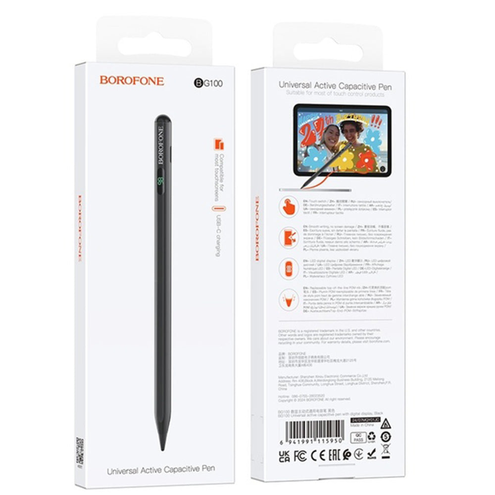 Touch Pen Borofone BG100 for Apple iPad Series, Active Version, Black
