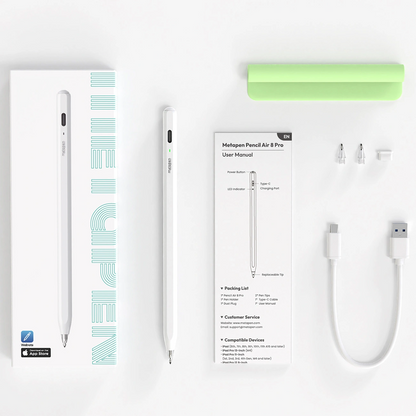 Touch Pen Metapen Air8 Pro for Apple iPad, Active Version, White ME-APP172