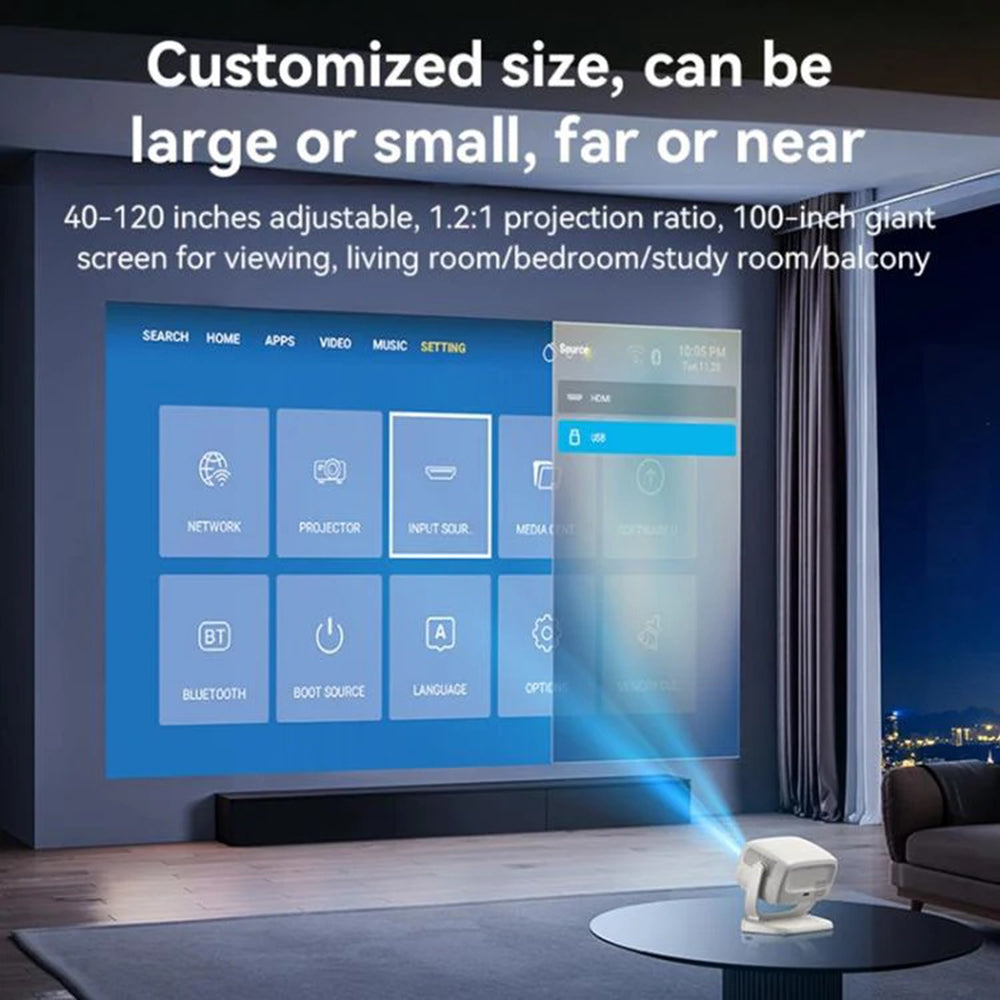 Yesido TV13 Projector, 720P, 190ANSI, Android 9.0, White